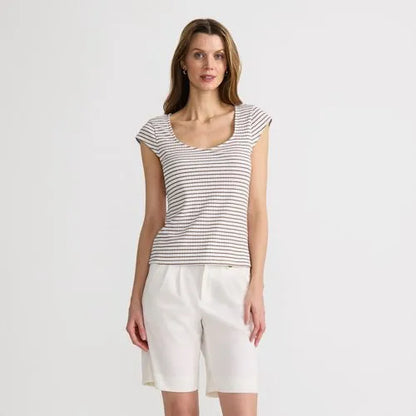 Women's Pointelle Cap Sleeve Top