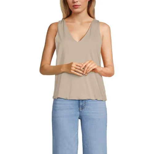Women's Lightweight Jersey Blouson V-neck Tank