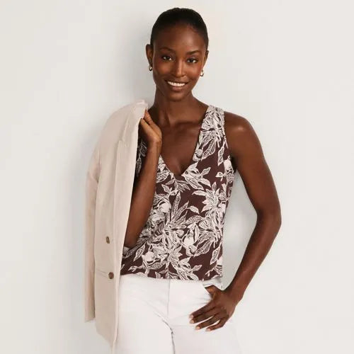 Women's Lightweight Jersey Blouson V-neck Tank