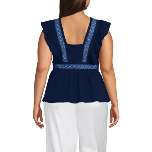 Women's Lightweight Jersey Ruffle Peplum Top