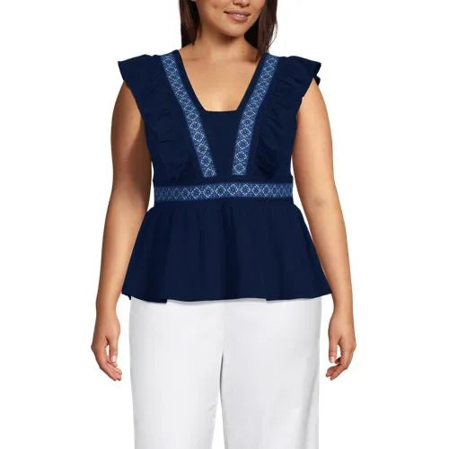 Women's Lightweight Jersey Ruffle Peplum Top