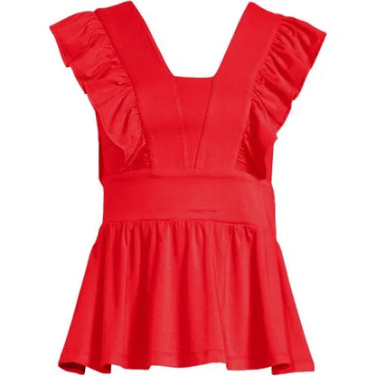 Women's Lightweight Jersey Ruffle Peplum Top