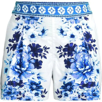 Women's Poplin Pull On Pleated 5" Shorts - Set Bottom