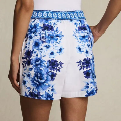 Women's Poplin Pull On Pleated 5" Shorts - Set Bottom