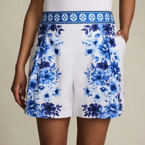 Women's Poplin Pull On Pleated 5" Shorts - Set Bottom
