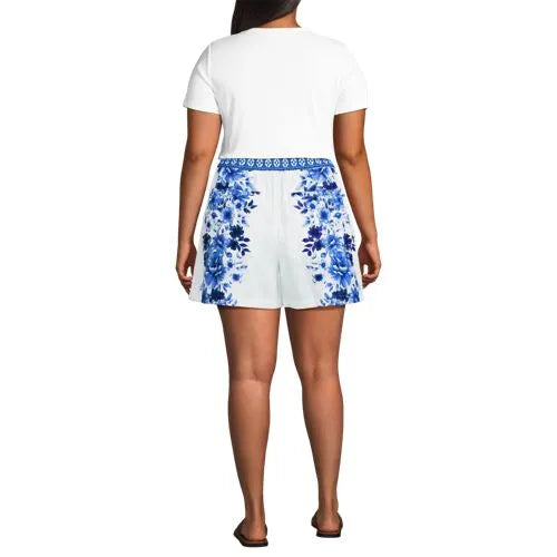 Women's Poplin Pull On Pleated 5" Shorts - Set Bottom