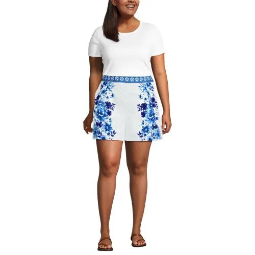 Women's Poplin Pull On Pleated 5" Shorts - Set Bottom
