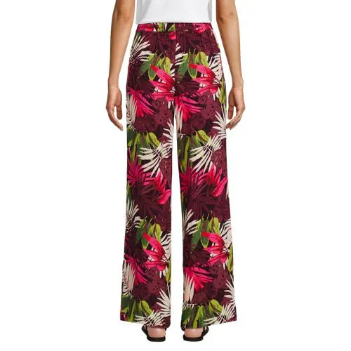 Women's Rayon High Rise Wide Leg Pants - Set Bottom