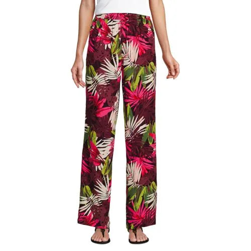 Women's Rayon High Rise Wide Leg Pants - Set Bottom