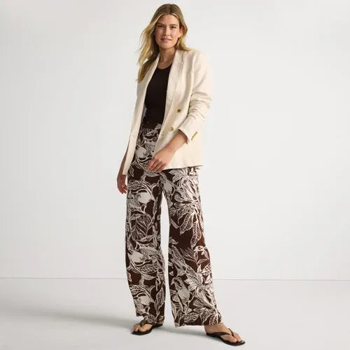 Women's Rayon High Rise Wide Leg Pants - Set Bottom