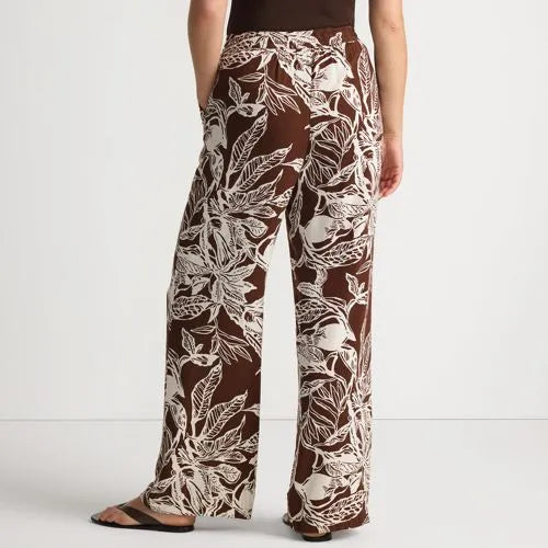 Women's Rayon High Rise Wide Leg Pants - Set Bottom