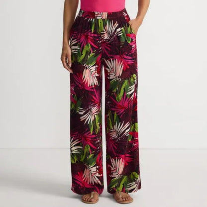 Women's Rayon High Rise Wide Leg Pants - Set Bottom
