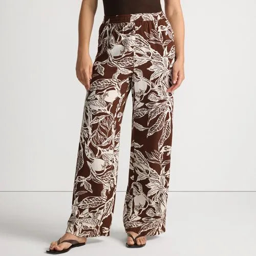 Women's Rayon High Rise Wide Leg Pants - Set Bottom