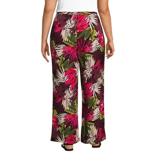 Women's Rayon High Rise Wide Leg Pants - Set Bottom