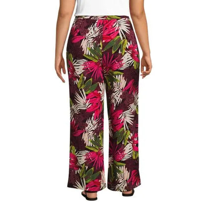Women's Rayon High Rise Wide Leg Pants - Set Bottom