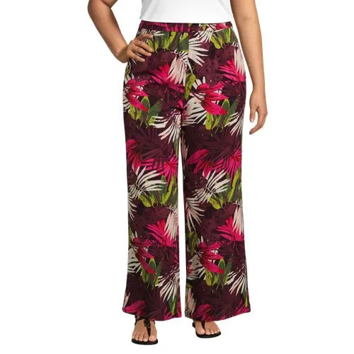Women's Rayon High Rise Wide Leg Pants - Set Bottom