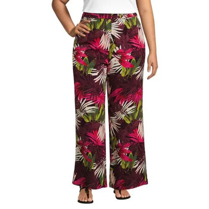 Women's Rayon High Rise Wide Leg Pants - Set Bottom