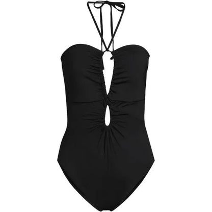 Women's Cut Out Multiway Halter High Leg One Piece Swimsuit