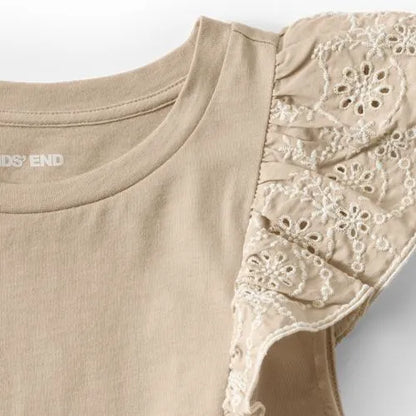 Women's Embroidered Ruffle Tank Top