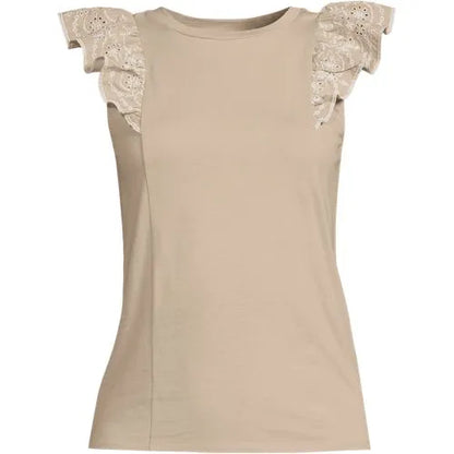 Women's Embroidered Ruffle Tank Top