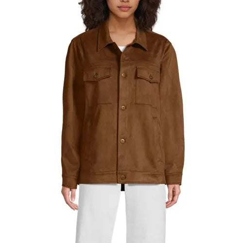 Unisex Faux Suede Trucker Jacket