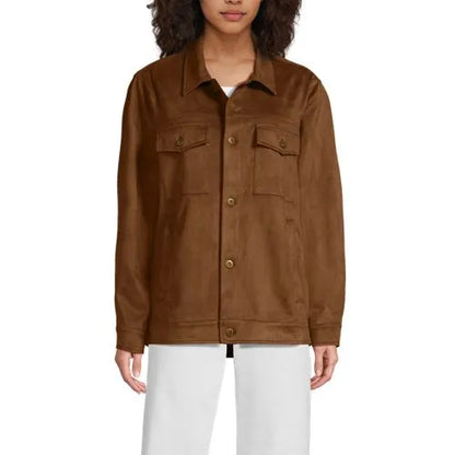 Unisex Faux Suede Trucker Jacket
