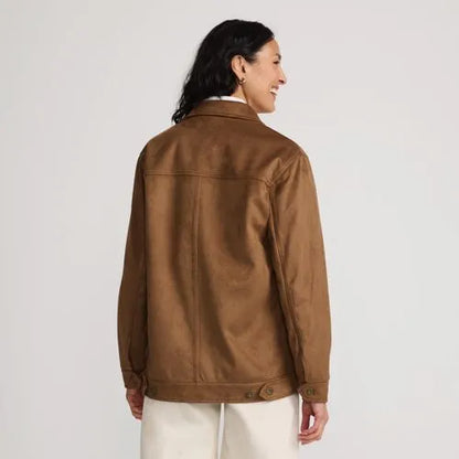 Unisex Faux Suede Trucker Jacket
