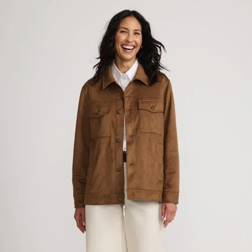Unisex Faux Suede Trucker Jacket