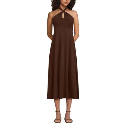 Women's Cotton Modal Halter Midi Dress