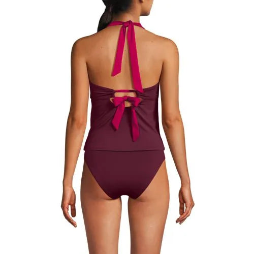 Women's Seamed Halter Tankini Top