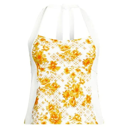 Women's Seamed Halter Tankini Top