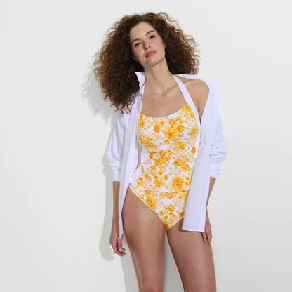 Women's Seamed Halter Tankini Top