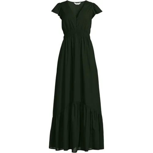 Women's V-neck Flutter Sleeve Maxi Dress