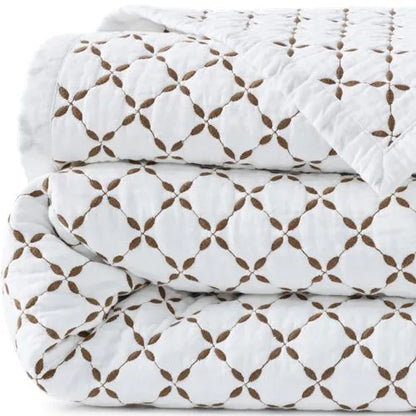 Embroidered Diamond Double Voile Quilt