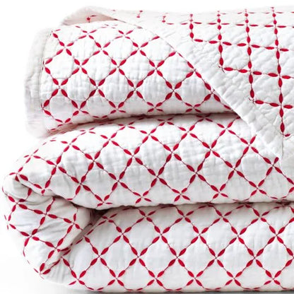 Embroidered Diamond Double Voile Quilt