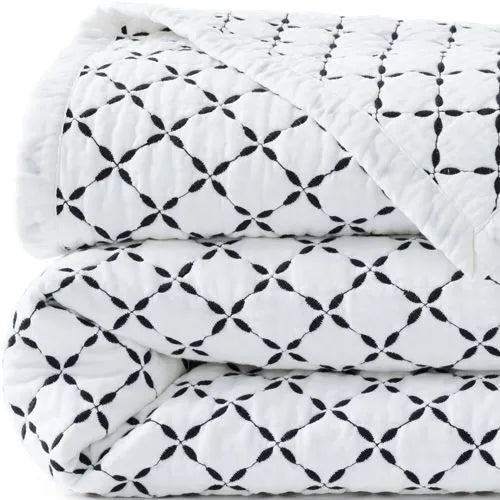 Embroidered Diamond Double Voile Quilt