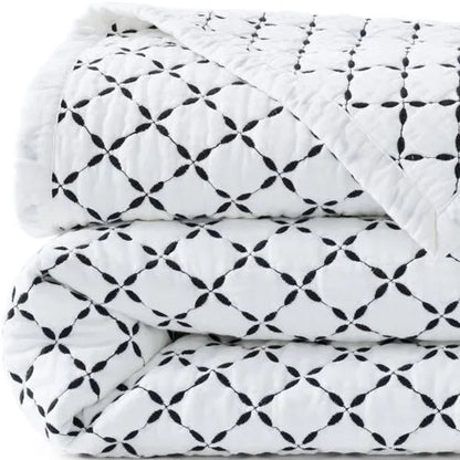 Embroidered Diamond Double Voile Quilt