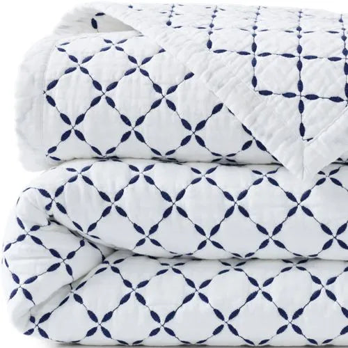 Embroidered Diamond Double Voile Quilt