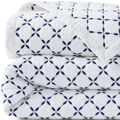 Embroidered Diamond Double Voile Quilt