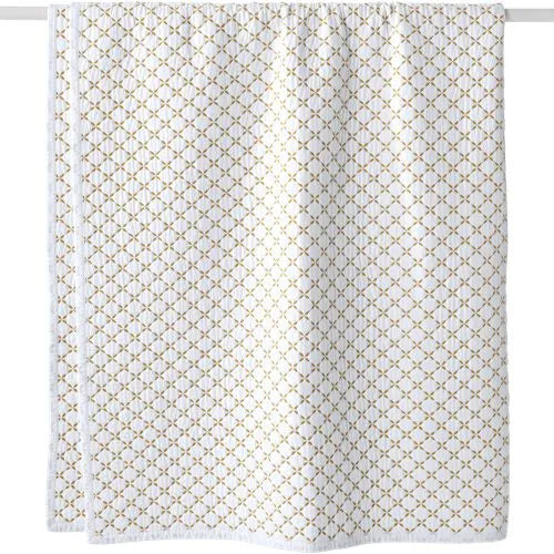 Embroidered Diamond Double Voile Quilt