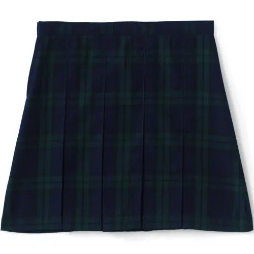 Girls Top of the Knee Plaid Box Pleat Skirt