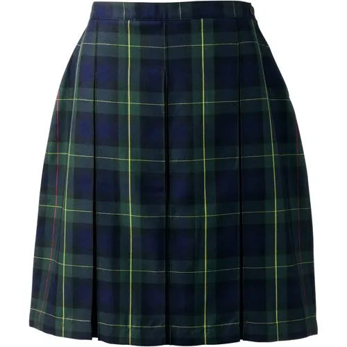 Women's Top of the Knee Plaid Box Pleat Skirt