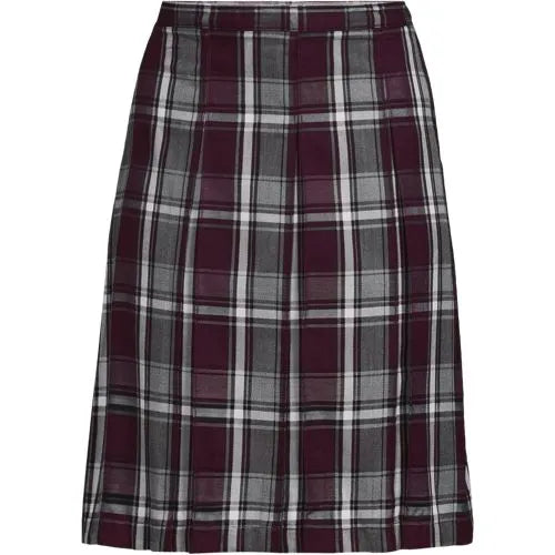 Women's Top of the Knee Plaid Box Pleat Skirt