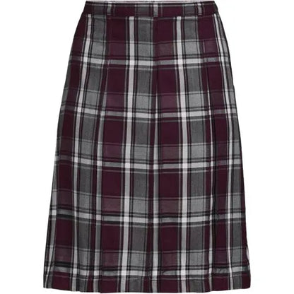 Women's Top of the Knee Plaid Box Pleat Skirt