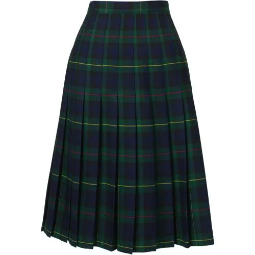 Women's Below The Knee Plaid Pleated Skirt