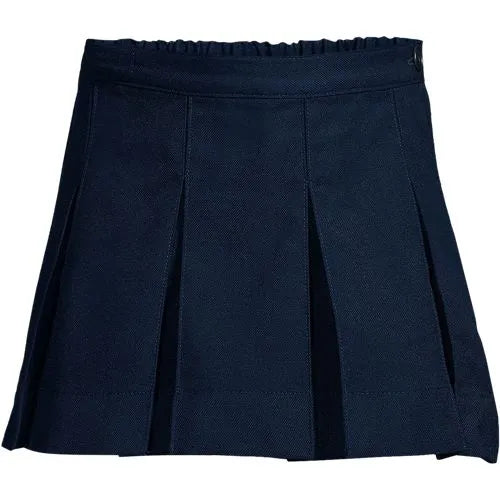 Girls Above the Knee Solid Box Pleat Skirt
