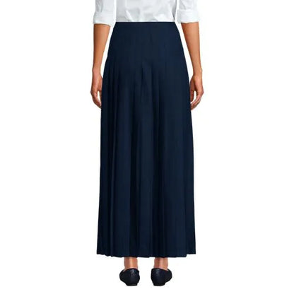 Girls Solid Pleated Skirt Ankle Length