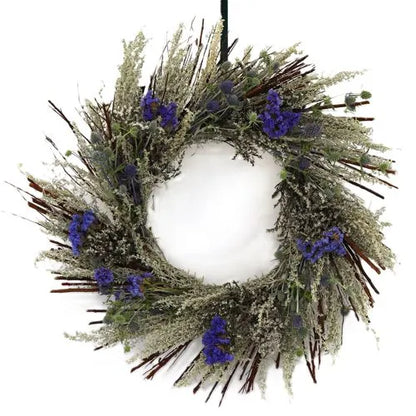 Teufel 18" Dried Blue Statice Wreath