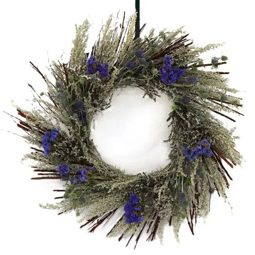 Teufel 18" Dried Blue Statice Wreath