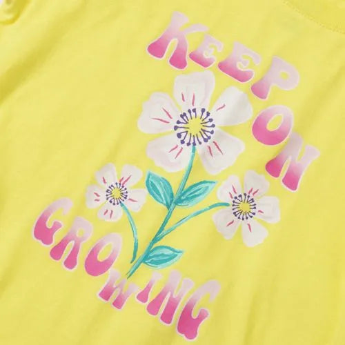 Girls Short Sleeve Side Tie Graphic Tee